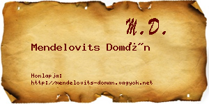 Mendelovits Domán névjegykártya